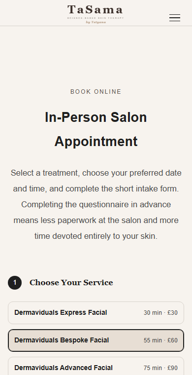 Mobile booking experience with push notification support